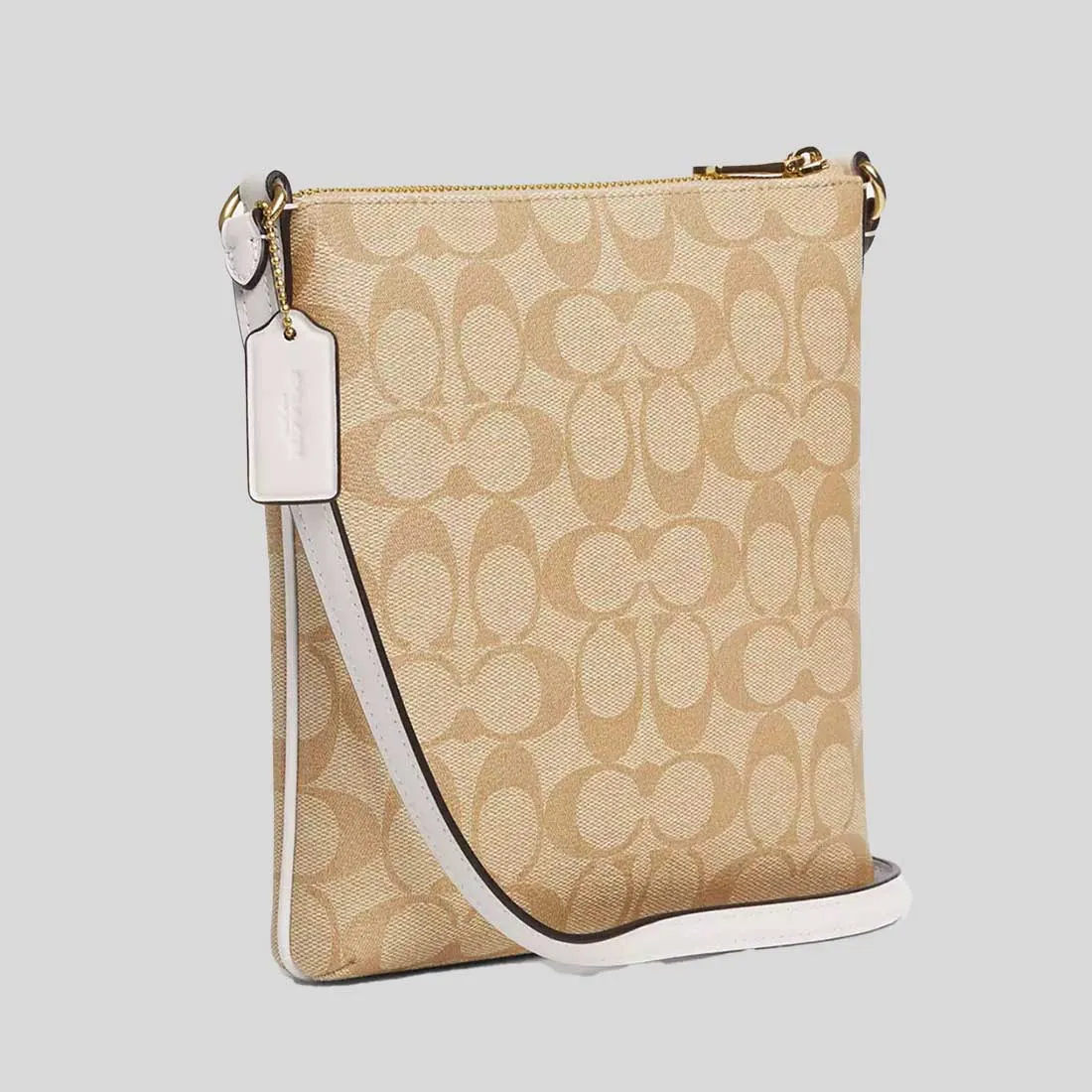 Coach Crossbody Bag COACH Mini Rowan File Bag In Signature Canvas Light Khaki/Chalk CS182