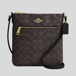 Coach Crossbody Bag COACH Mini Rowan File Bag In Signature Canvas Walnut/Black CW325