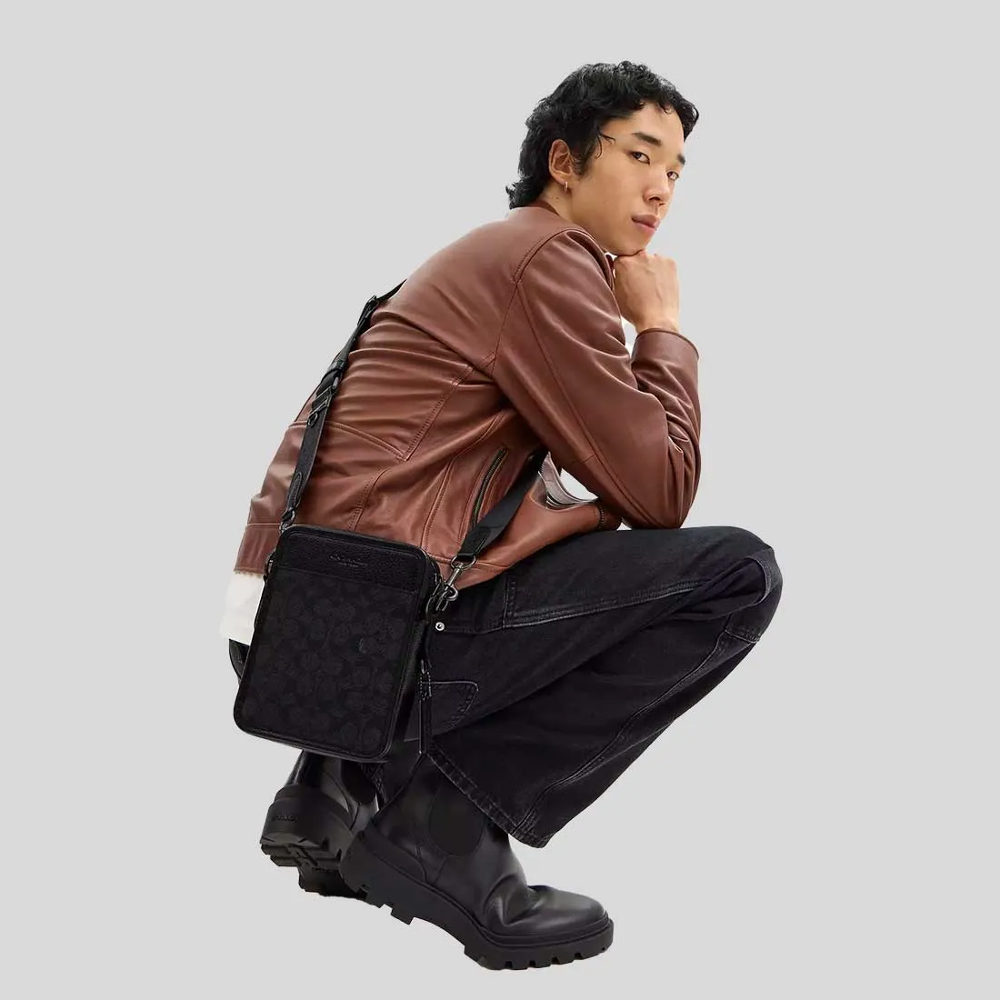 Coach Crossbody Bag COACH Sullivan Crossbody In Signature Canvas Charcoal/Black CW388