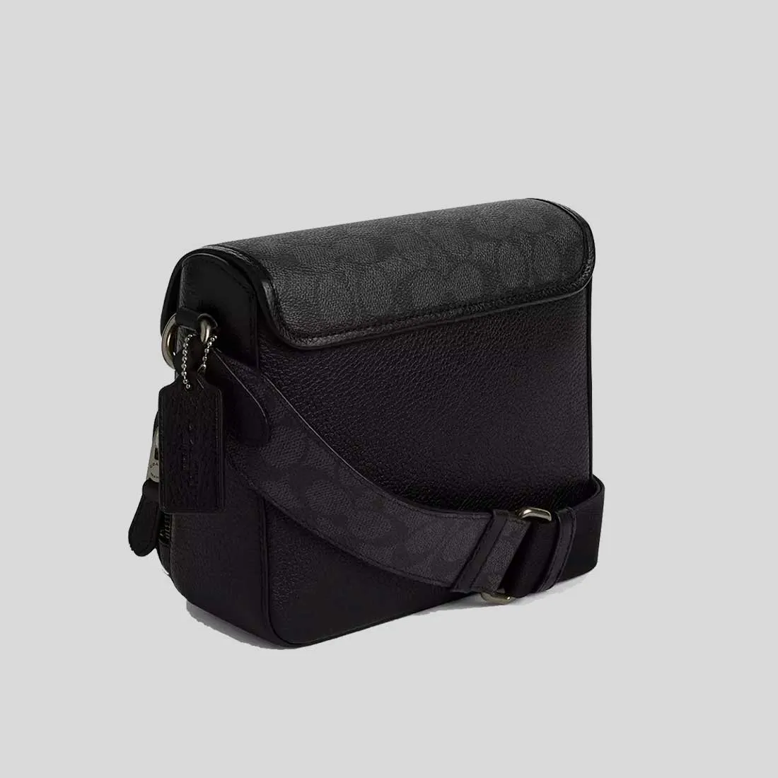 Coach Crossbody Bag COACH Sullivan Flap Crossbody Bag In Signature Canvas Charcoal/Black CZ396