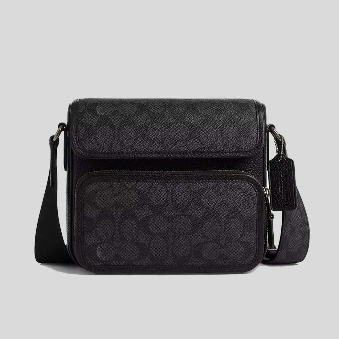 Coach Crossbody Bag COACH Sullivan Flap Crossbody Bag In Signature Canvas Charcoal/Black CZ396