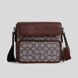 Coach Crossbody Bag COACH Sullivan Flap Crossbody Bag In Signature Jacquard Oak/Maple CT834