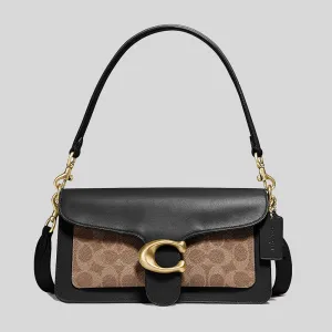 Coach Crossbody Bag COACH Tabby Shoulder Bag 26 With Signature Canvas Tan Black 91215
