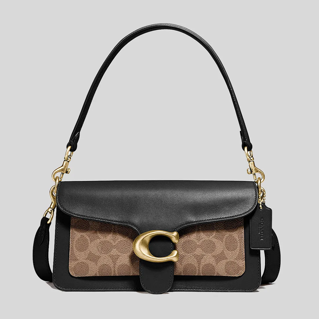Coach Crossbody Bag COACH Tabby Shoulder Bag 26 With Signature Canvas Tan Black 91215