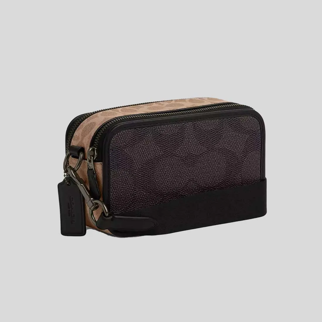 Coach Crossbody Bag COACH Wyatt Crossbody Bag In Blocked Signature Canvas Walnut/Tan CAB80