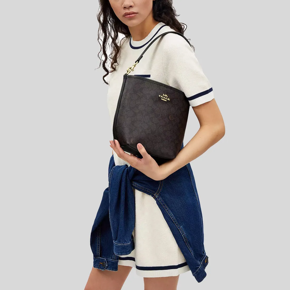 coach Handbags COACH City Bucket Bag In Signature Canvas Walnut/Black CT800