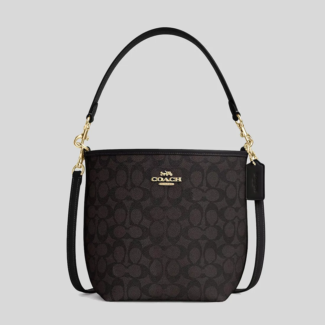 coach Handbags COACH City Bucket Bag In Signature Canvas Walnut/Black CT800