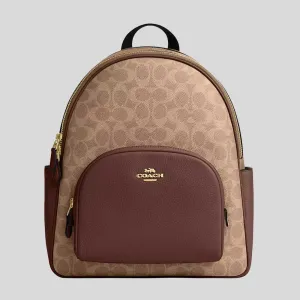 coach Handbags COACH Court Backpack In Signature Canvas Tan/Brown CZ176