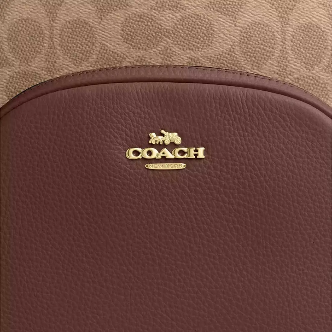 coach Handbags COACH Court Backpack In Signature Canvas Tan/Brown CZ176