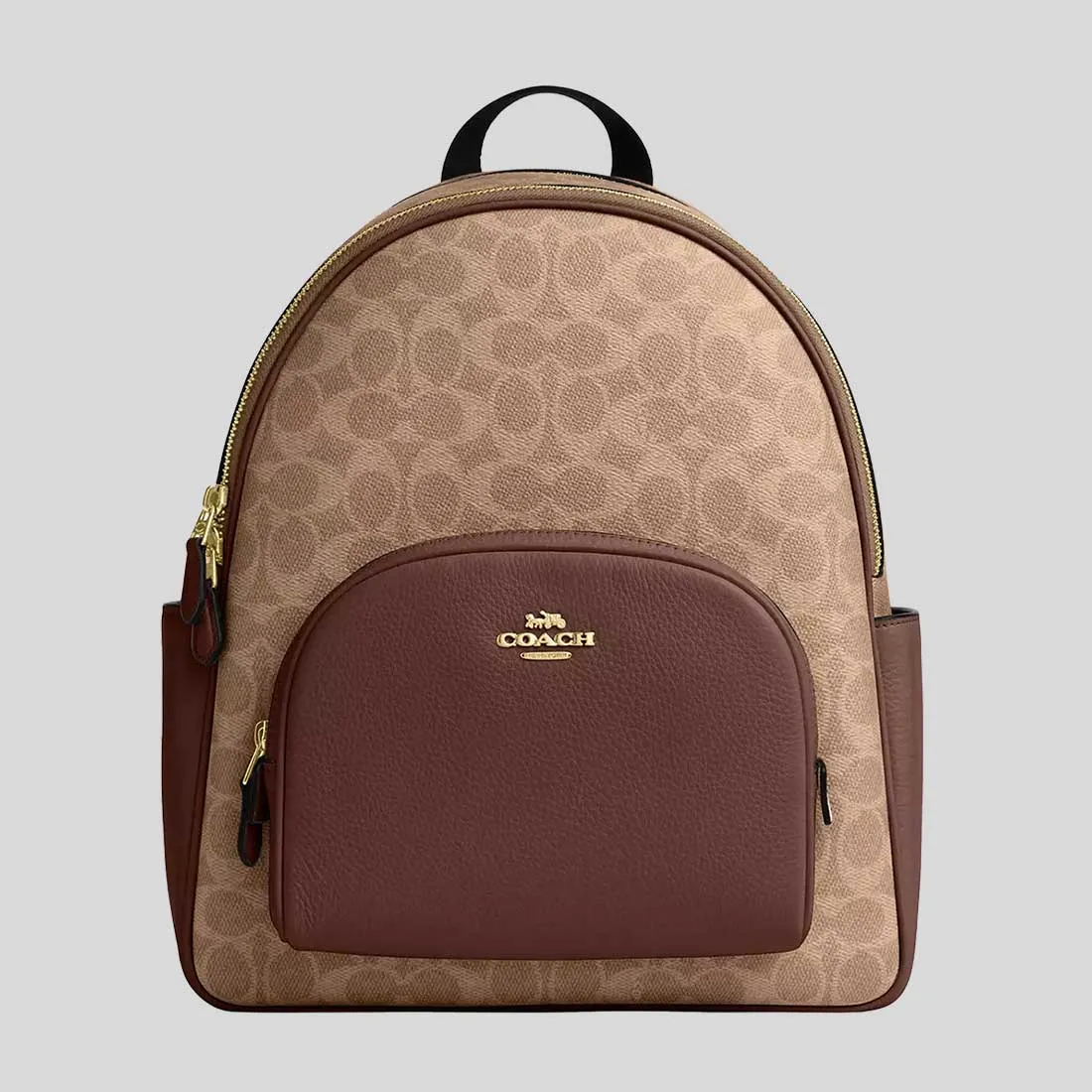coach Handbags COACH Court Backpack In Signature Canvas Tan/Brown CZ176