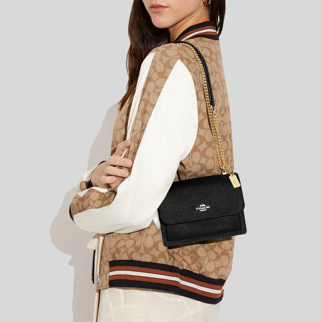coach Handbags COACH Crossgrain Leather Mini Klare Crossbody Bag Black C9949