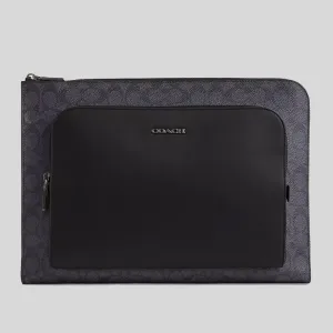 coach Handbags COACH Ethan Portfolio In Signature Canvas Charcoal/Black CW363