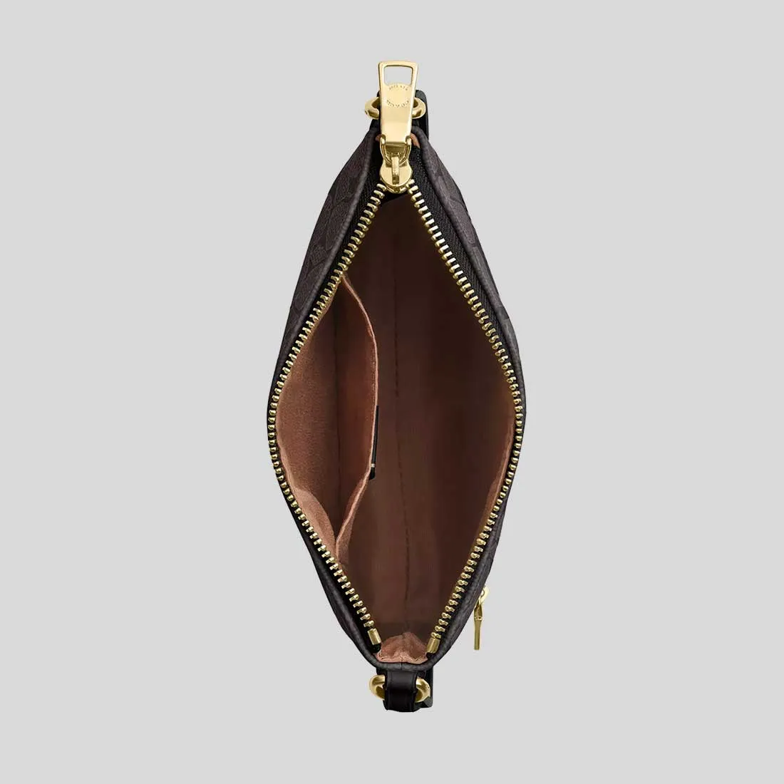 coach Handbags COACH Mini Rowan File Bag In Signature Canvas Walnut/Black CW325