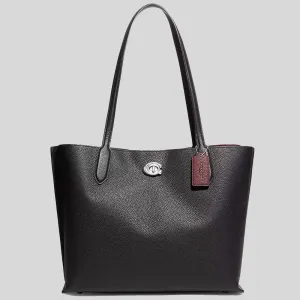 coach Handbags COACH Willow Tote Bag Silver/Black C0689