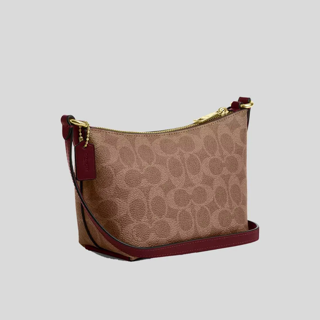 coach Handbags COACH Zip Top Crossbody Bag In Signature Canvas With Horse And Carriage Print CX606