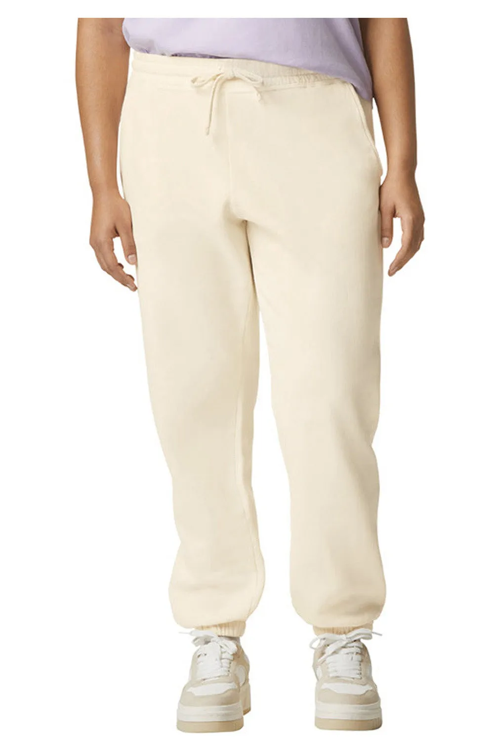 Comfort Colors Mens Garment Dyed Fleece Sweatpants w/ Pockets - Ivory