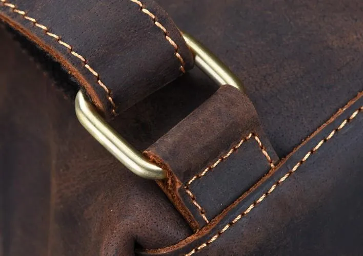 Cool Brown Leather Mens Backpack School Backpack Satchel Backpack for Men