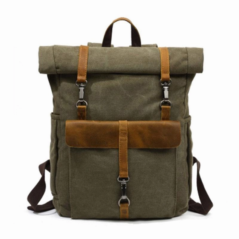 Cool Canvas Mens Travel Backpack Canvas School Backpack Laptop Backpack for Men