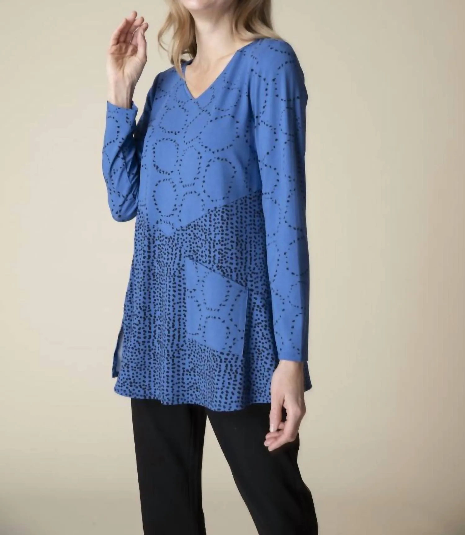 Core Travel Mid-Town Seamed Tunic In Cobalt