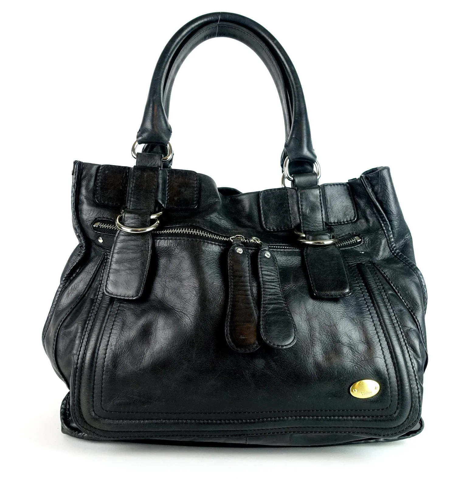 Crushed Leather Large Shoulder Bag Bags_Chloé