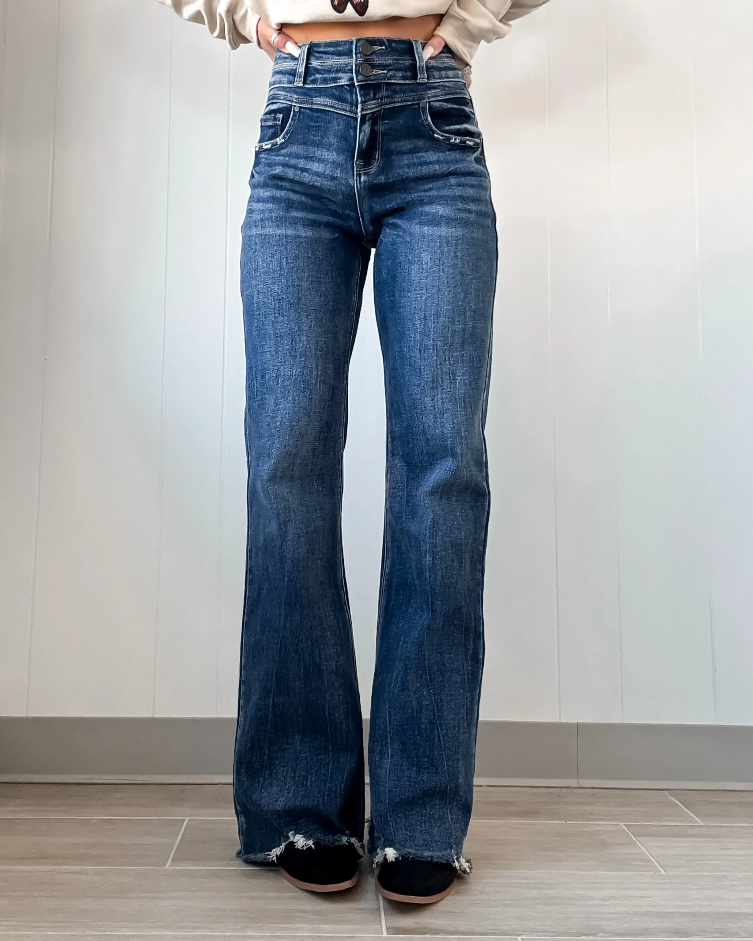 Dakota High Rise Flare Jeans - Dark Wash
