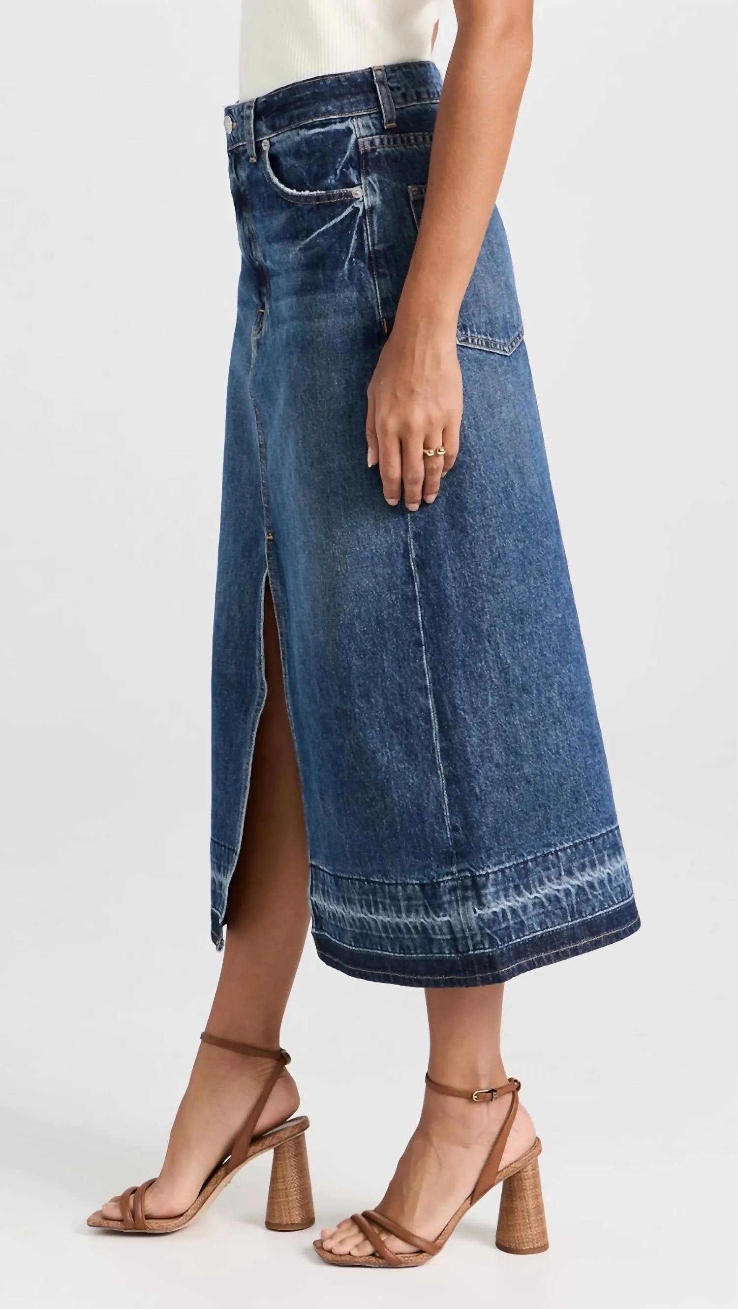 Della Release Hem Midi Skirt In Coronado