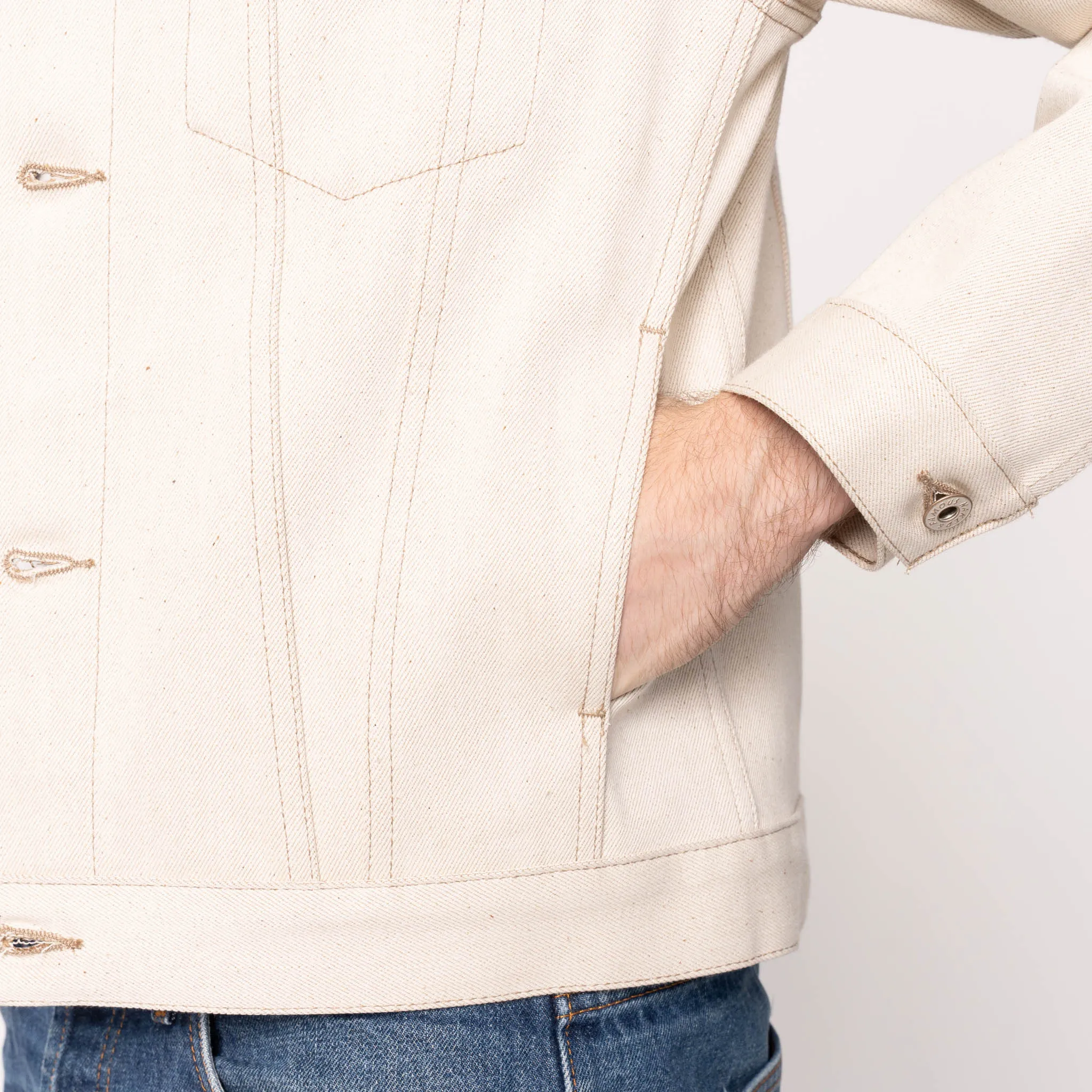 Denim Jacket - All Natural Ecru Foxfibre® Selvedge