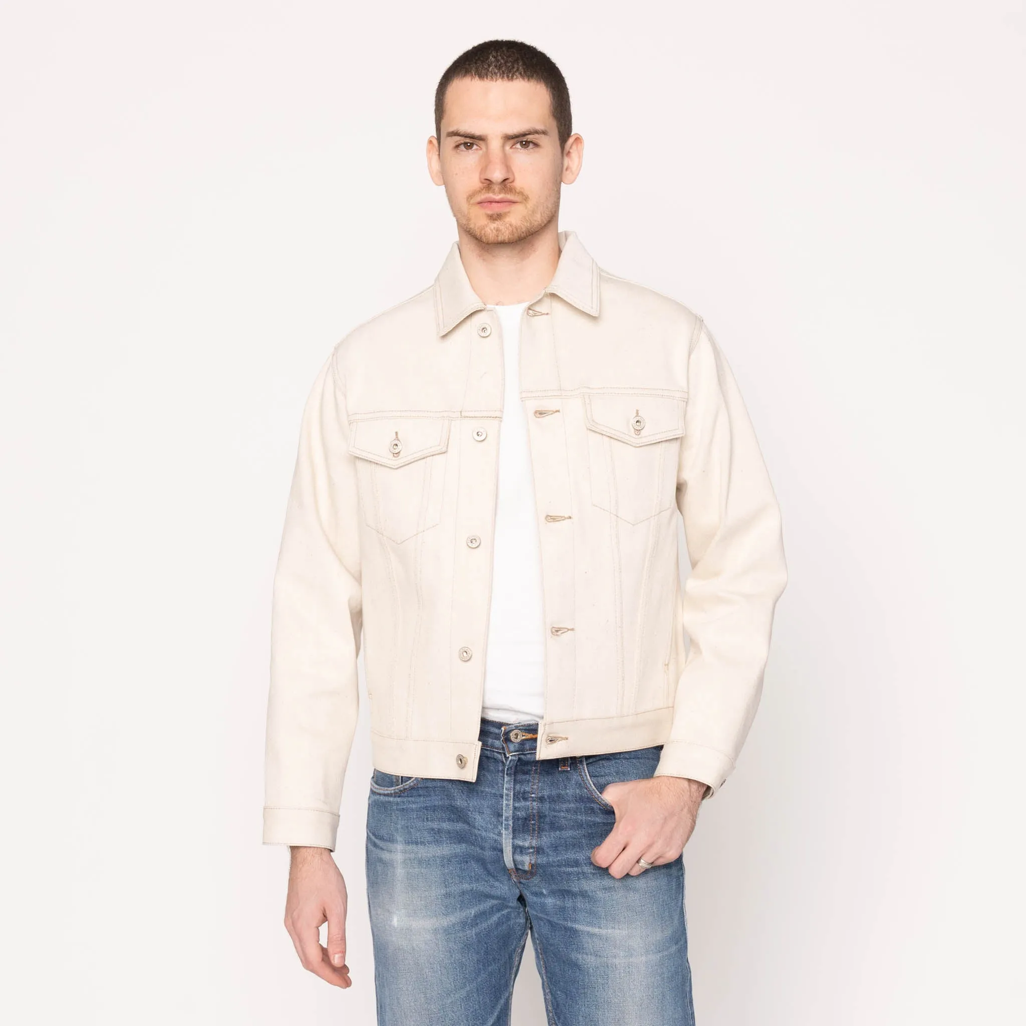 Denim Jacket - All Natural Ecru Foxfibre® Selvedge