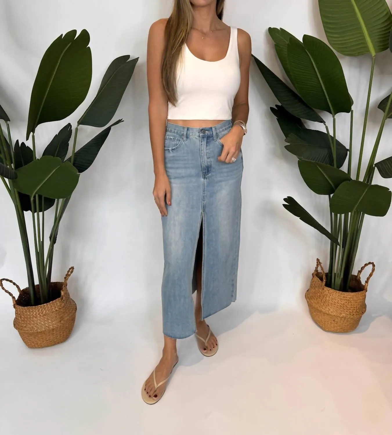 Denim Skirt In Light Denim