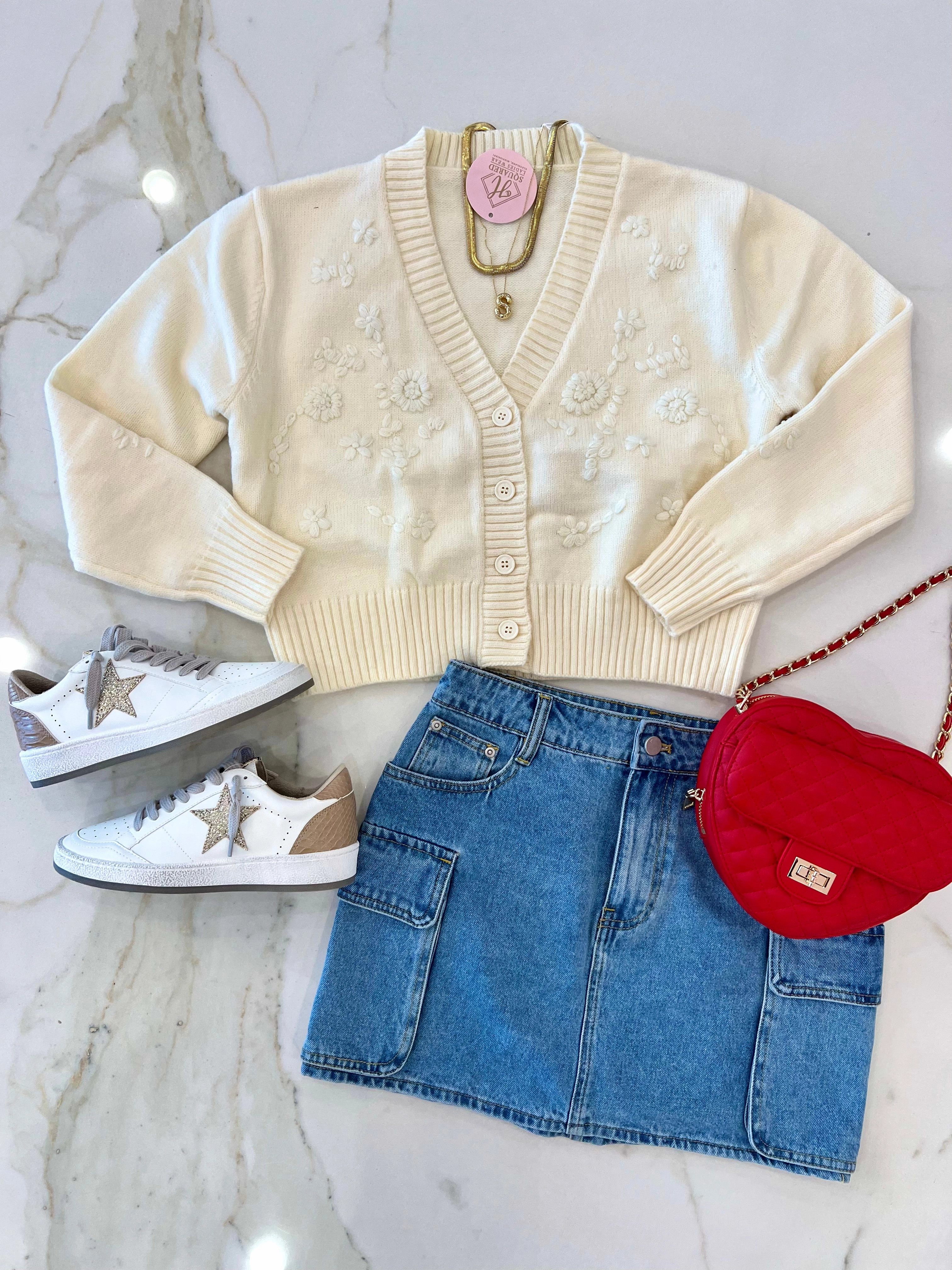 Denim Cargo Skirt
