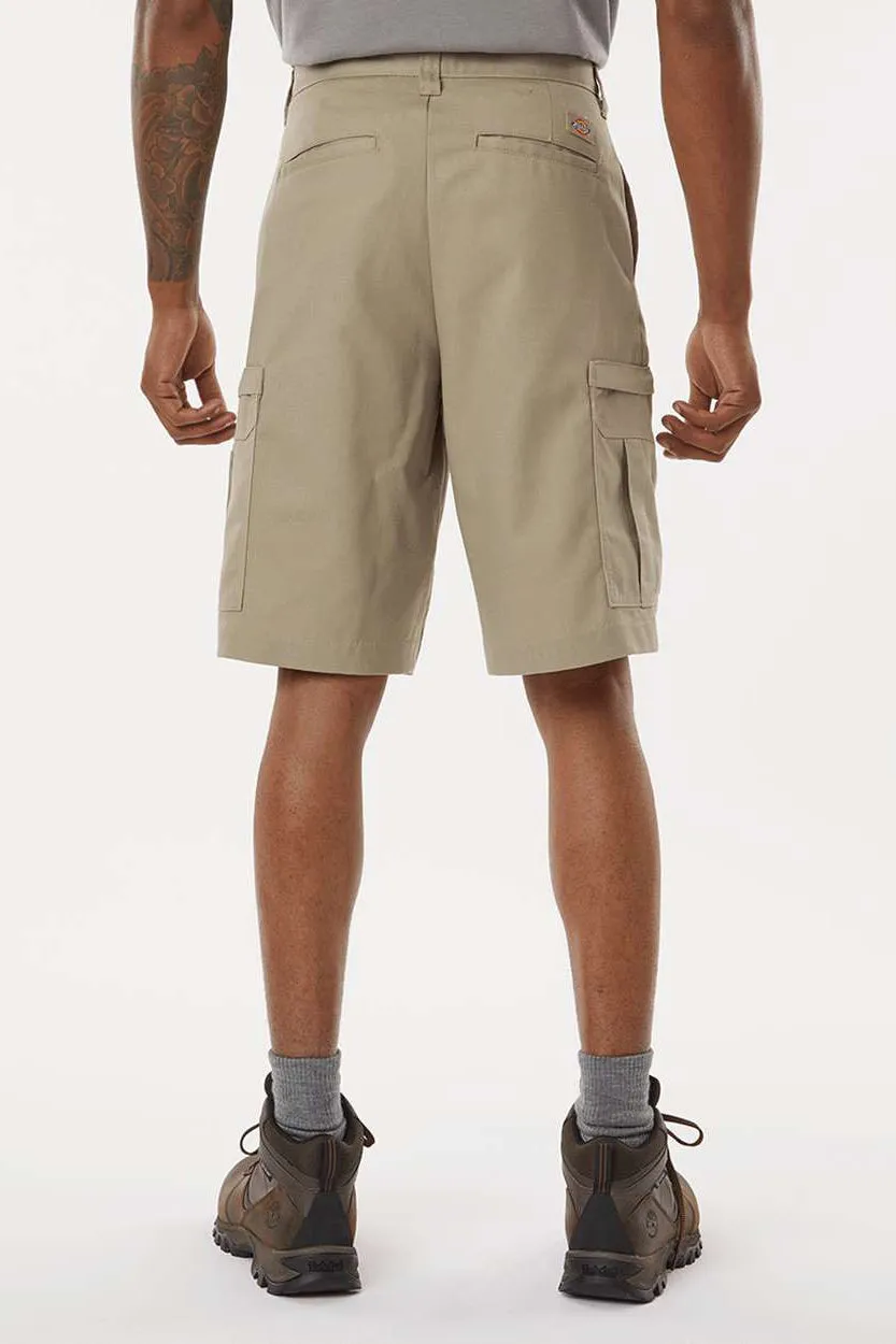 Dickies Mens Premium Moisture Wicking Industrial Cargo Shorts w/ Pockets - Desert Sand