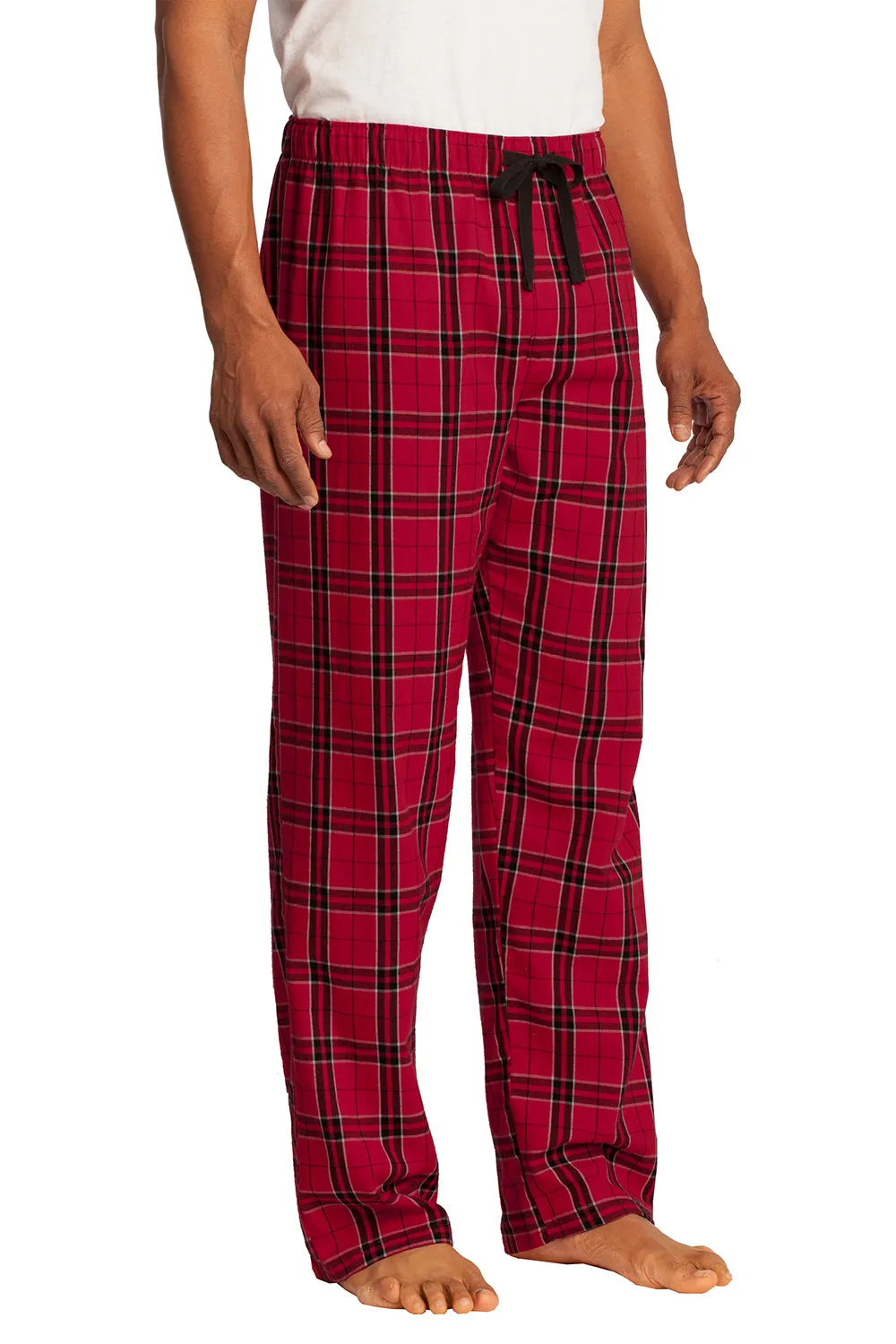 District Mens Flannel Plaid Lounge Pants - New Red