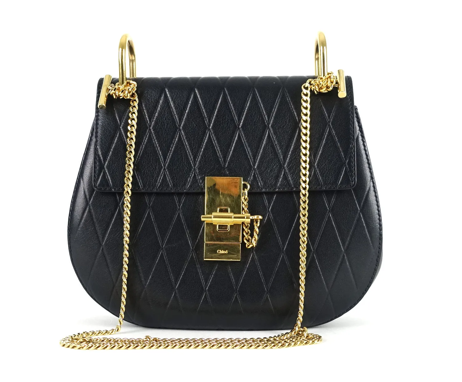 Drew Embossed Calfskin Leather Small Shoulder Bag Bags_Chloé