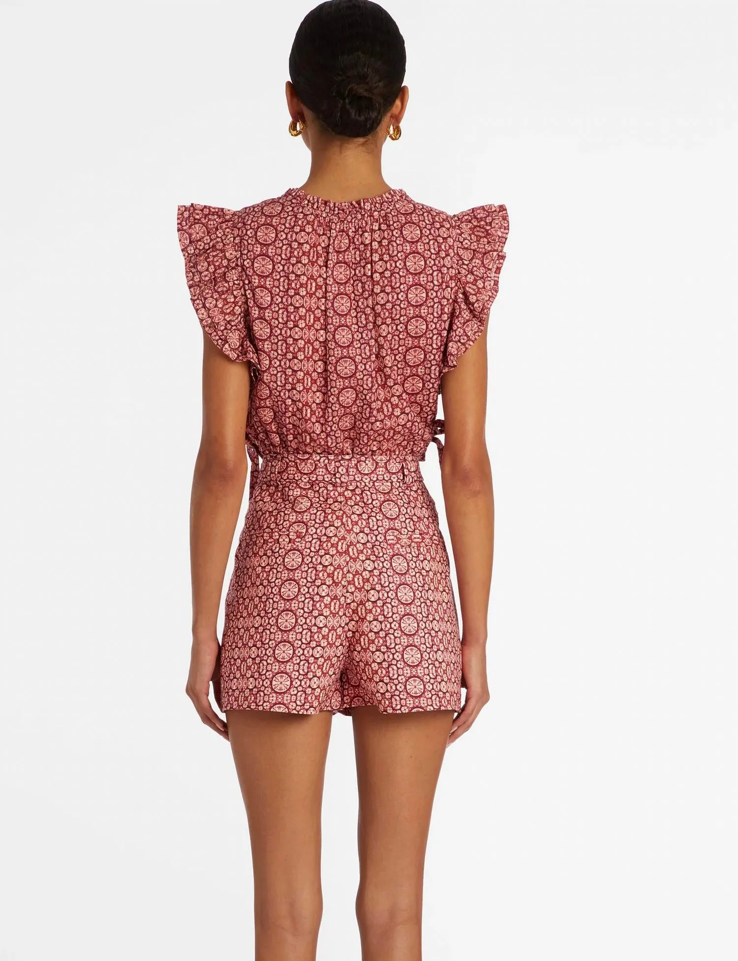 Eryn Pull On Shorts In Hibiscus Scibori
