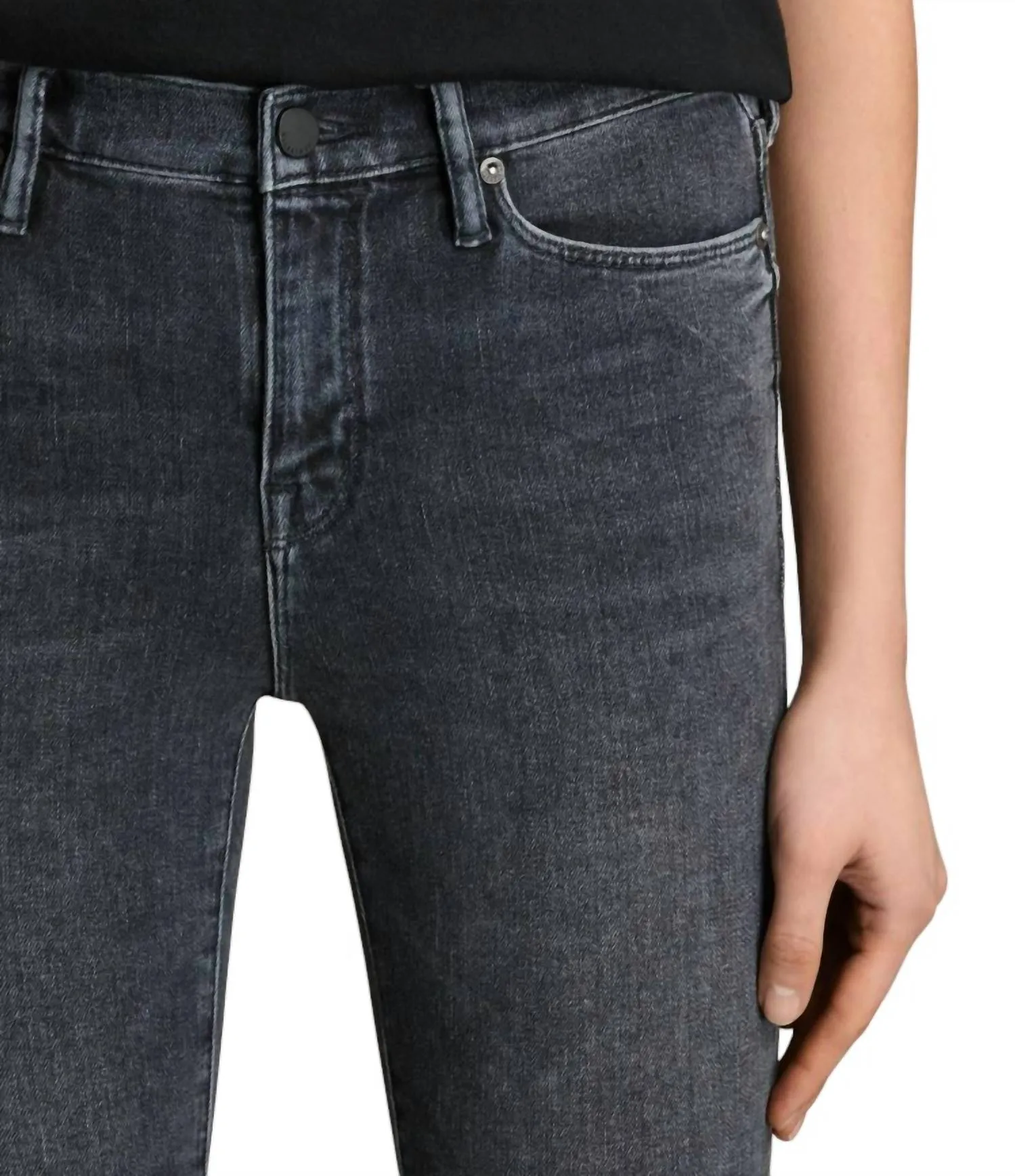 Eve Stretch Denim Skinny Jeans In Raven Black