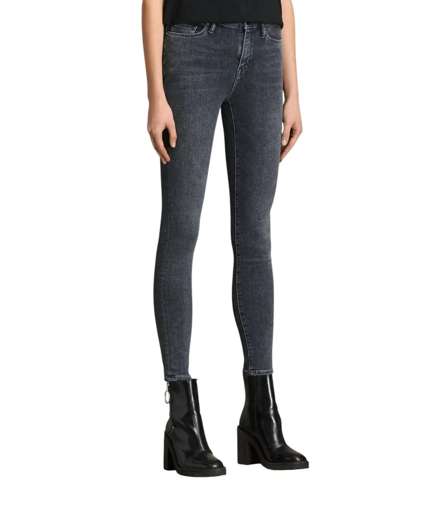 Eve Stretch Denim Skinny Jeans In Raven Black