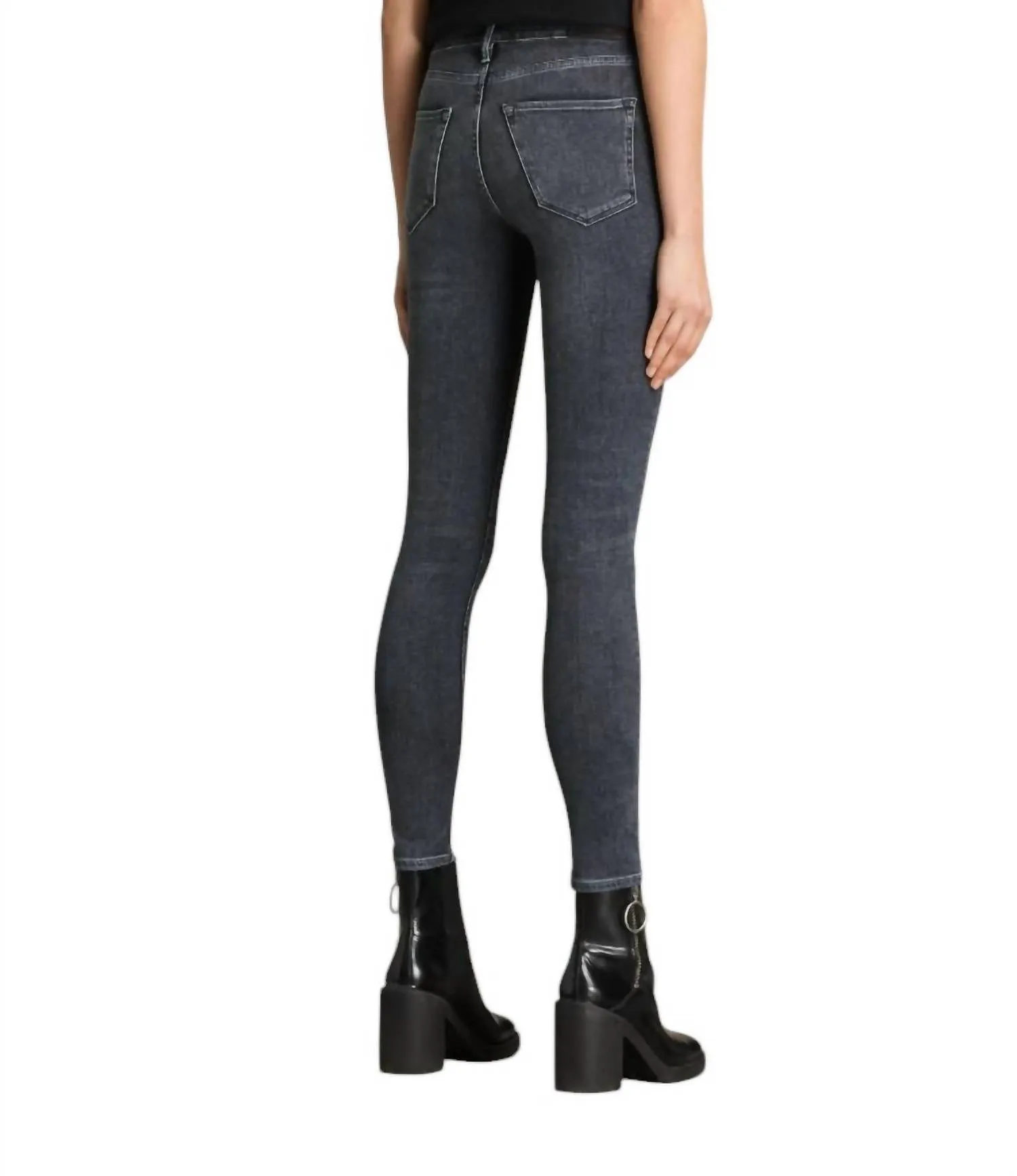 Eve Stretch Denim Skinny Jeans In Raven Black