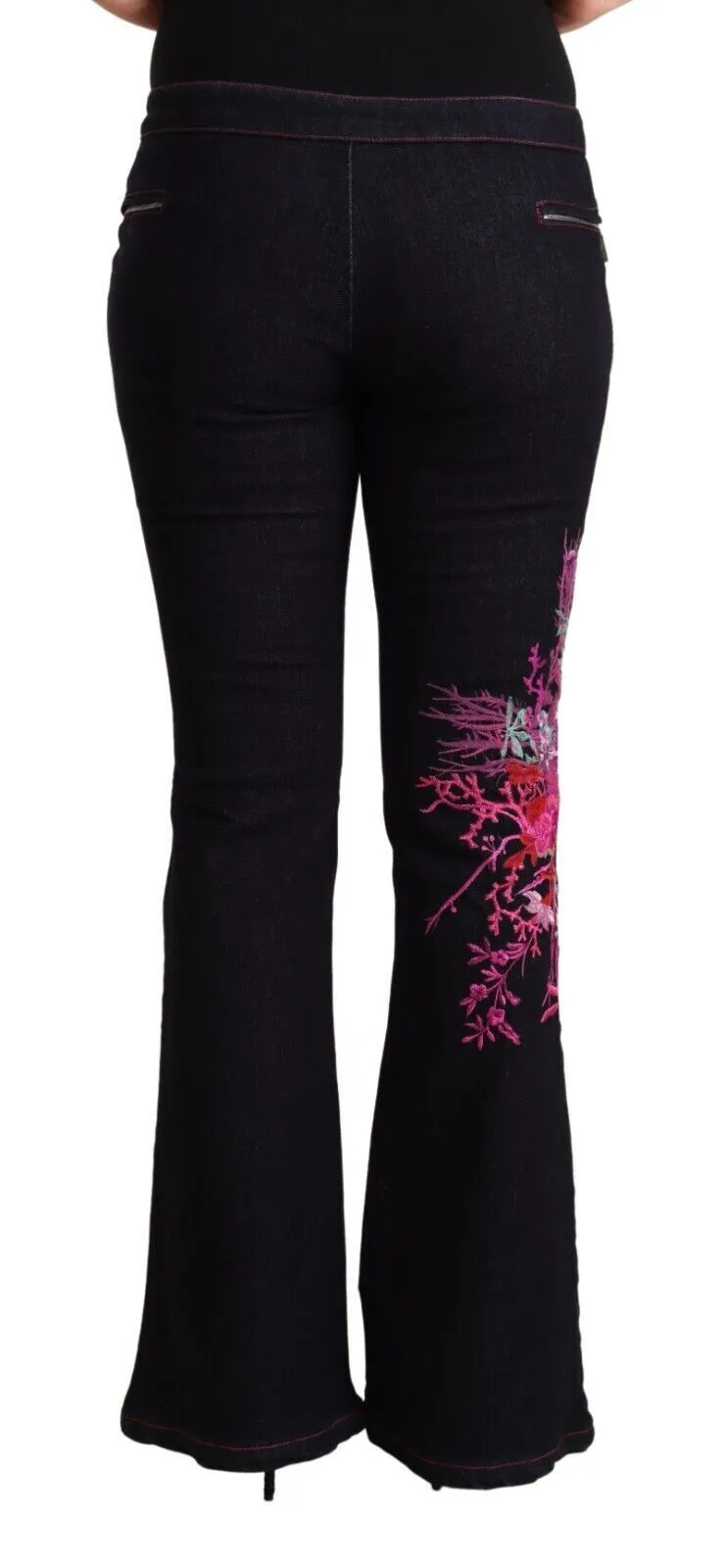 Exte  Cotton Mid Waist Cotton Fla Women's Jeans