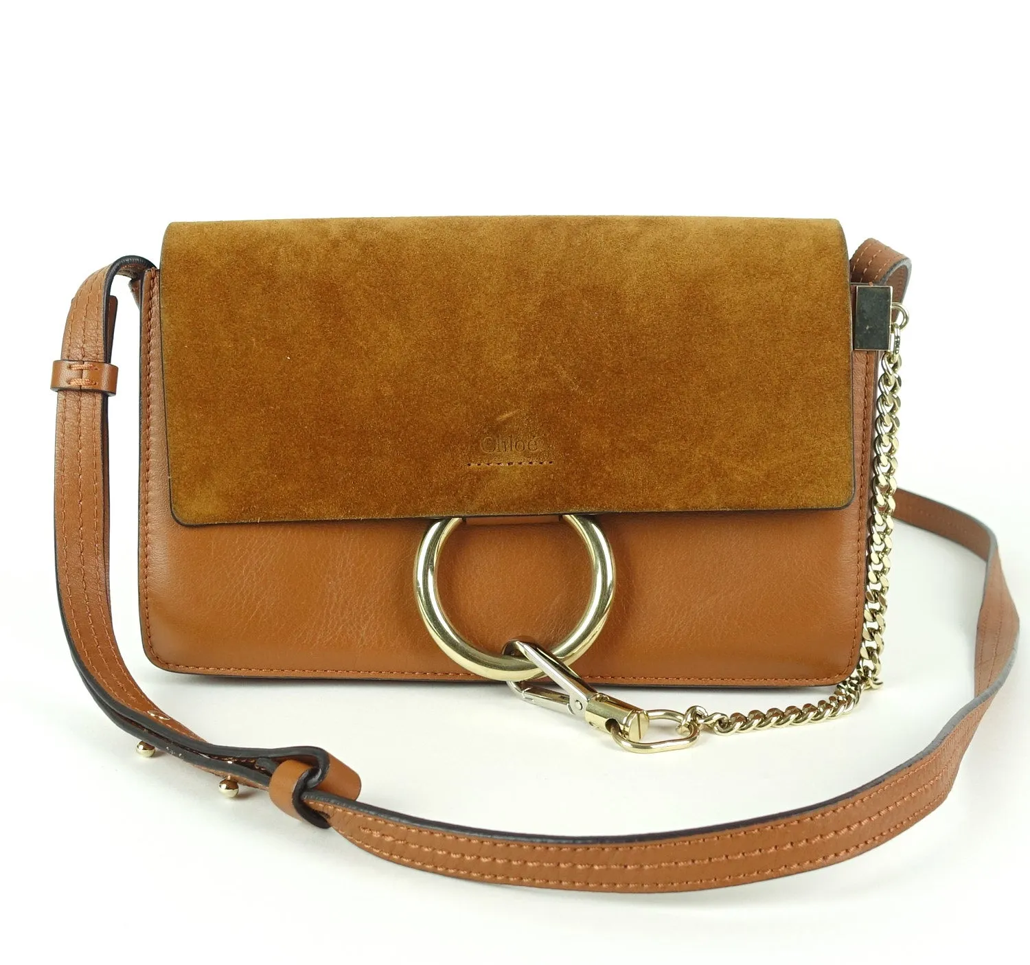 Faye Leather and Suede Small Shoulder Bag Bags_Chloé