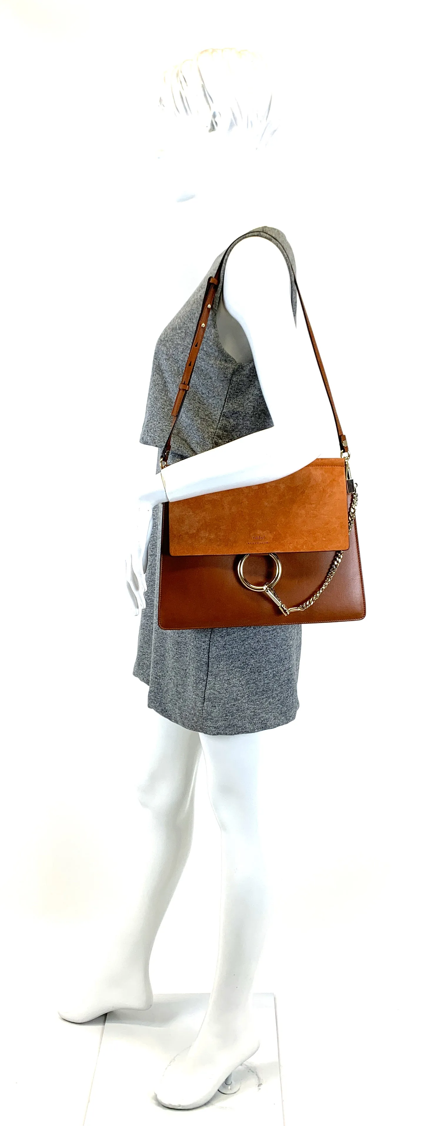 Faye Medium Leather and Suede Bag Bags_Chloé