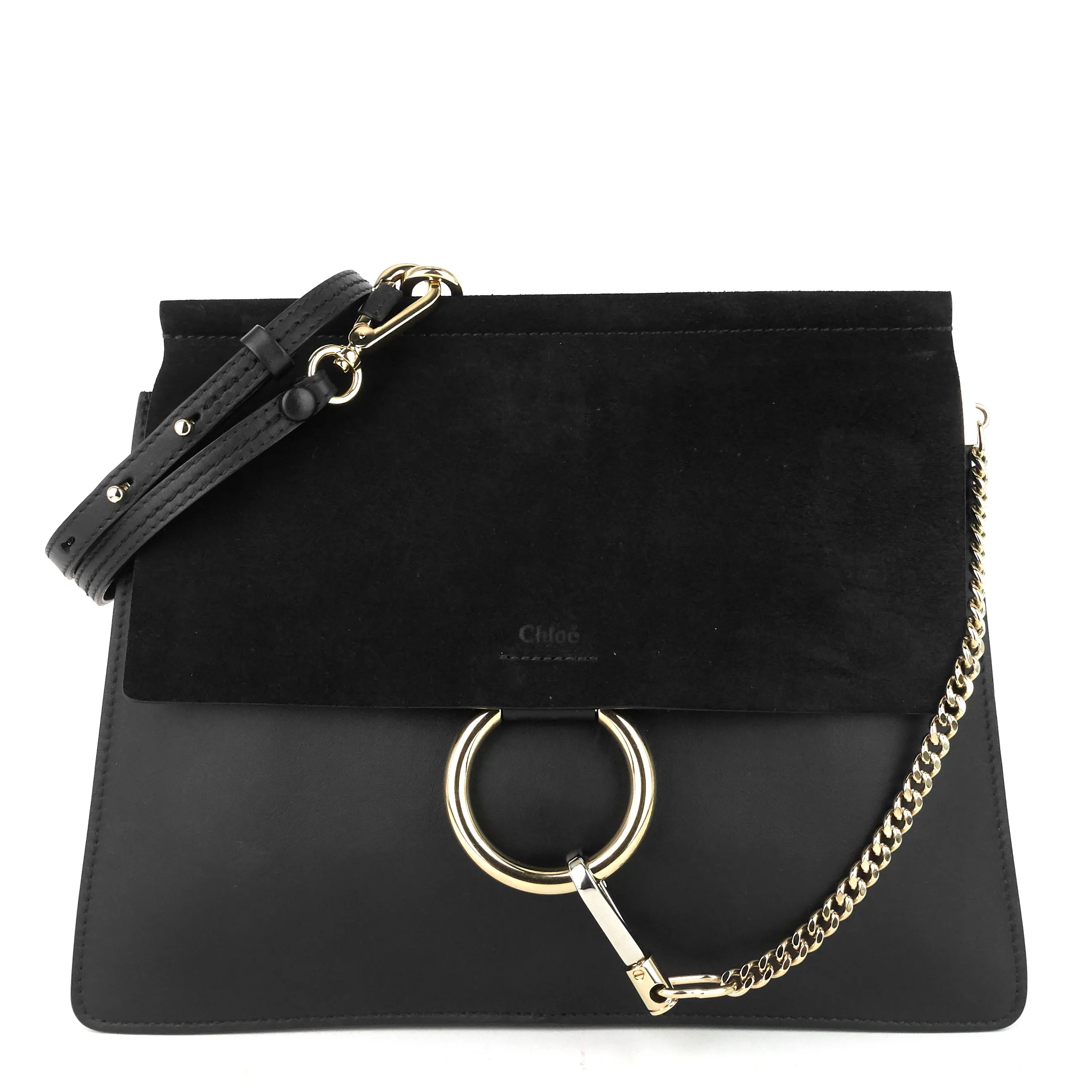 Faye Medium Leather and Suede Bag Bags_Chloé