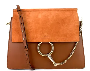 Faye Medium Leather and Suede Bag Bags_Chloé