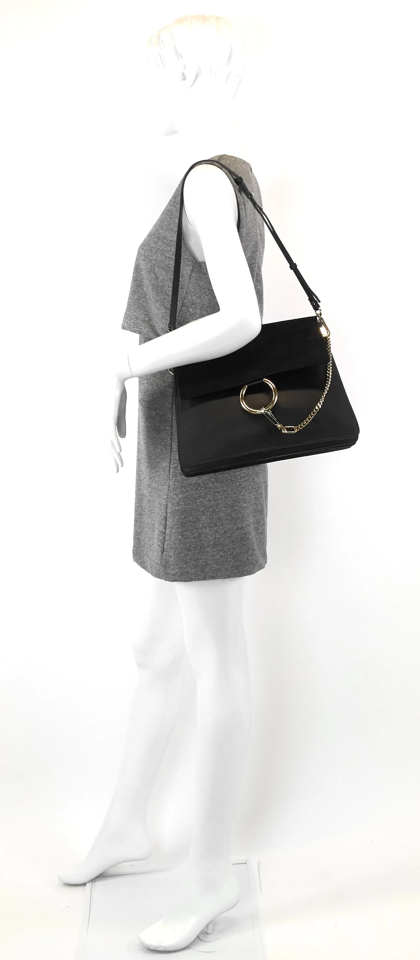 Faye Medium Leather and Suede Bag Bags_Chloé