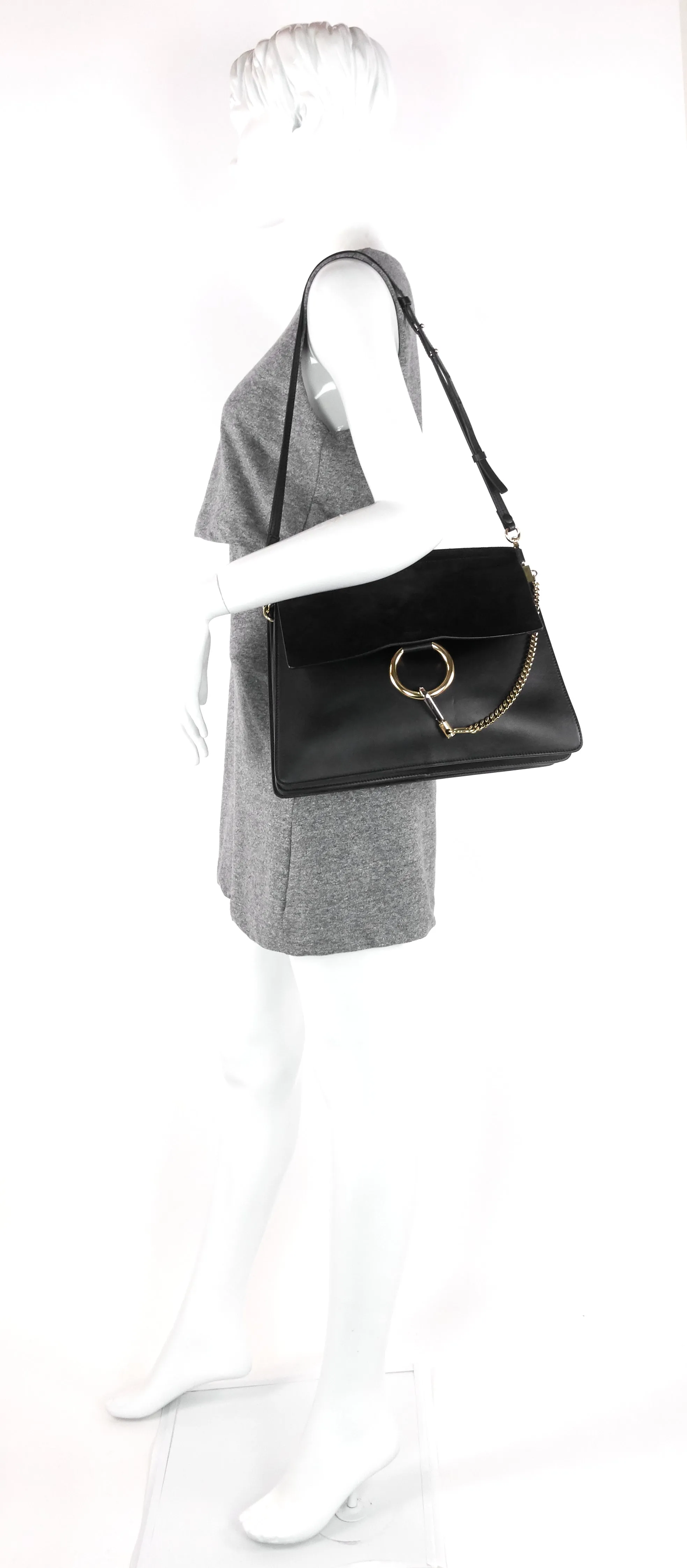 Faye Medium Suede and Leather Bag Bags_Chloé