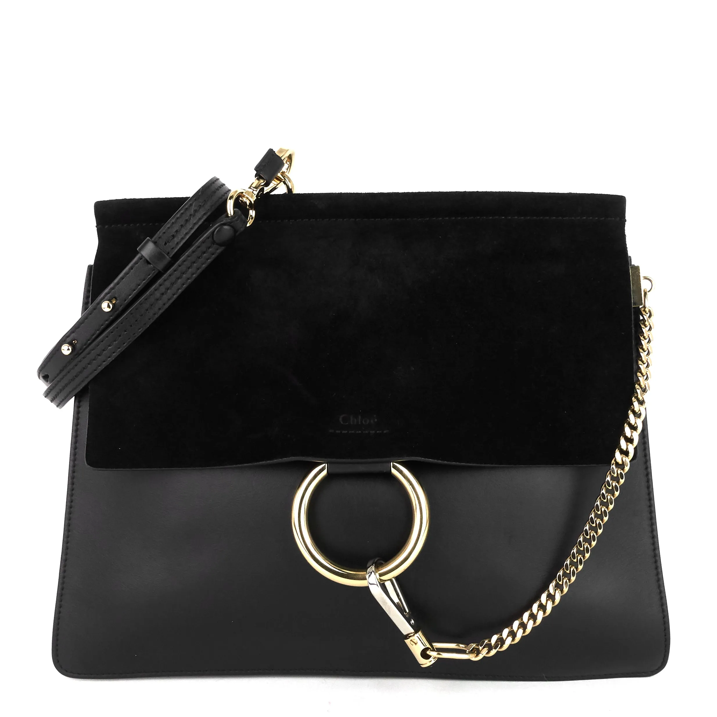 Faye Medium Suede and Leather Bag Bags_Chloé