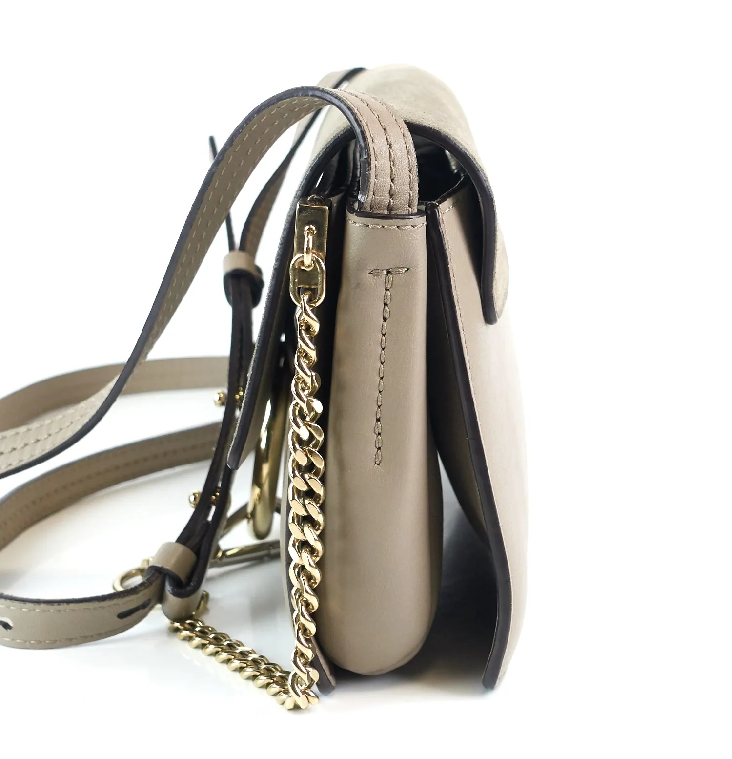 Faye Small Leather and Suede Bag Bags_Chloé