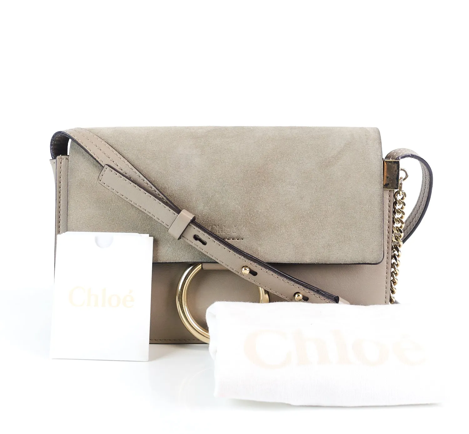 Faye Small Leather and Suede Bag Bags_Chloé