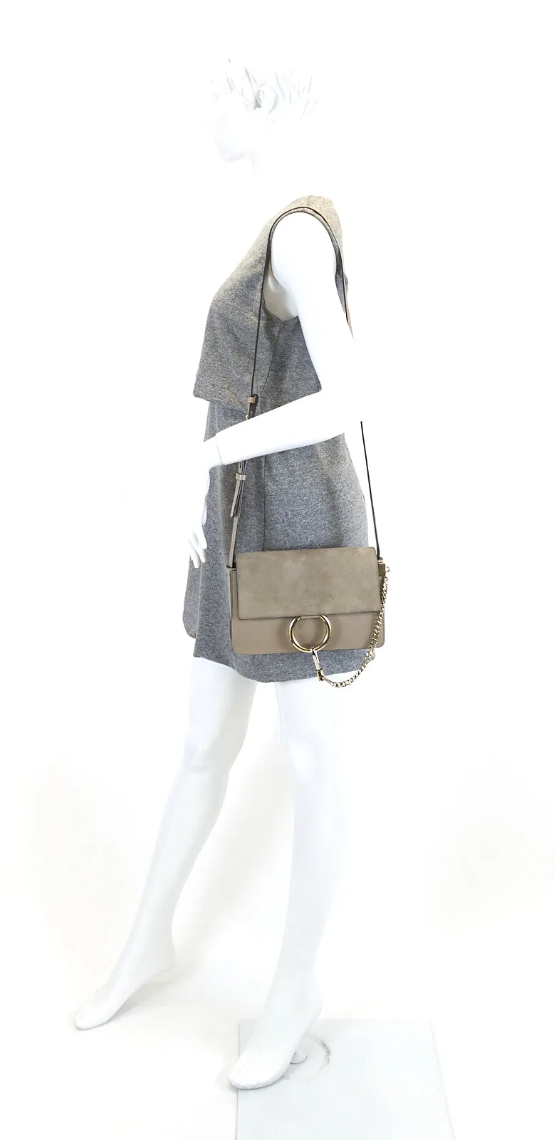 Faye Small Leather and Suede Bag Bags_Chloé