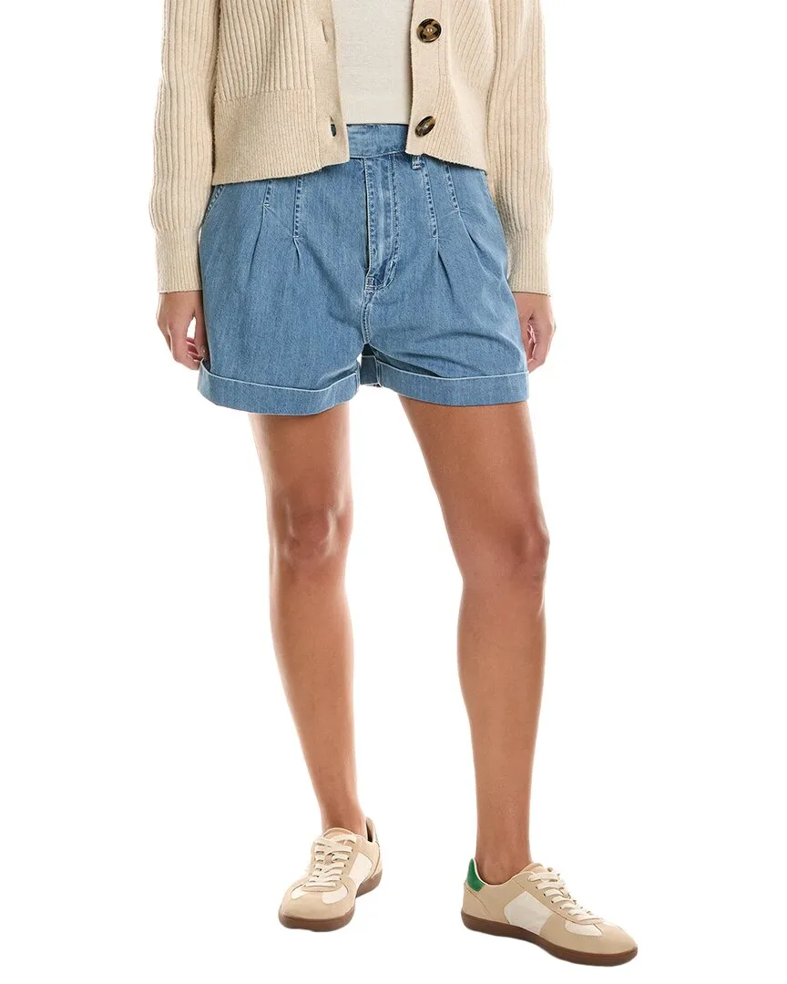 FRAME Denim Pleated Wide Cuff Short