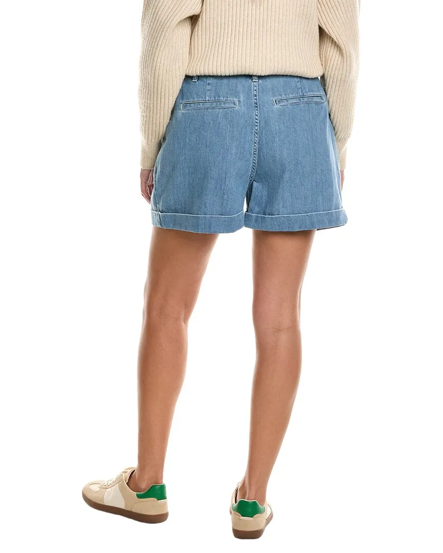 FRAME Denim Pleated Wide Cuff Short